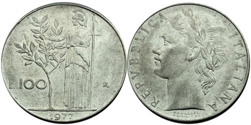 100 лир 1977 Италия