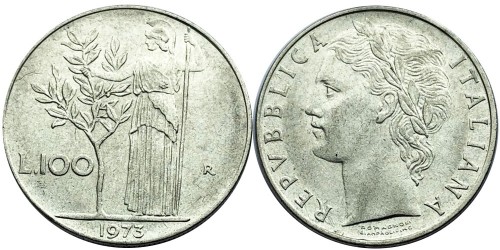 100 лир 1973 Италия