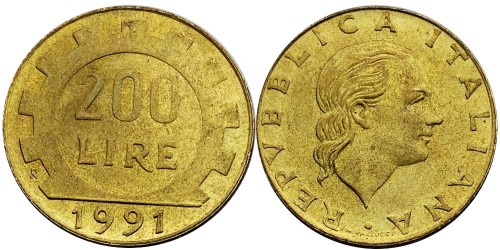 200 лир 1991 Италия