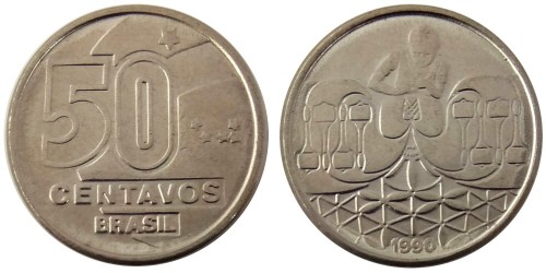 50 сентаво 1990 Бразилия UNC