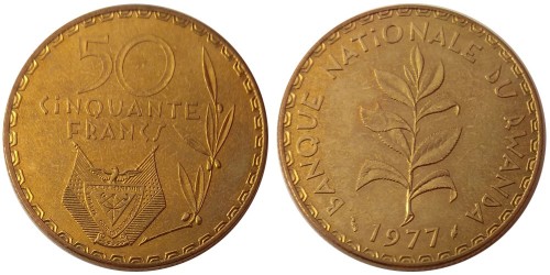 50 франков 1977 Руанда UNC
