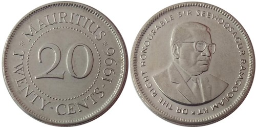 20 центов 1996 Маврикий UNC