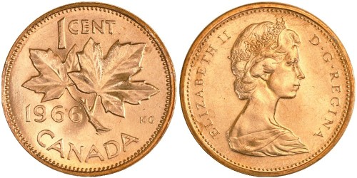 1 цент 1966 Канада