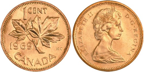 1 цент 1969 Канада