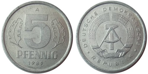 5 пфеннигов 1989 Германии