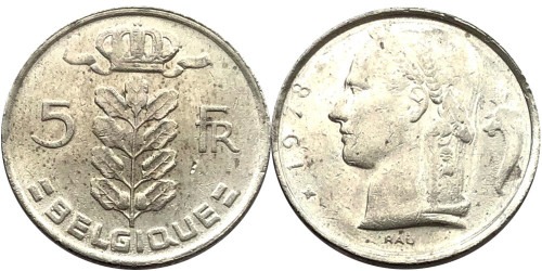 5 франков 1978 Бельгия (FR)