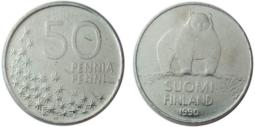 50 пенни 1990 Финляндия