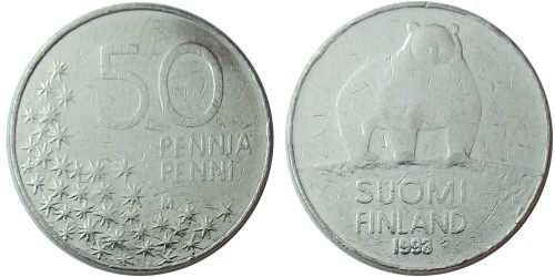 50 пенни 1993 Финляндия