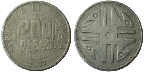 200 песо 2007 Колумбия