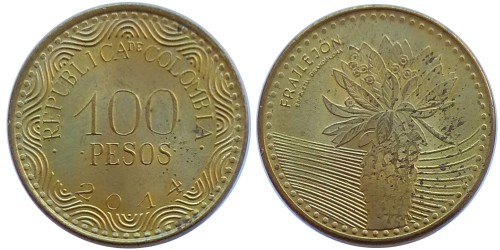 100 песо 2014 Колумбия