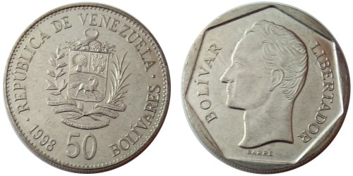 50 боливар 1998 Венесуэла