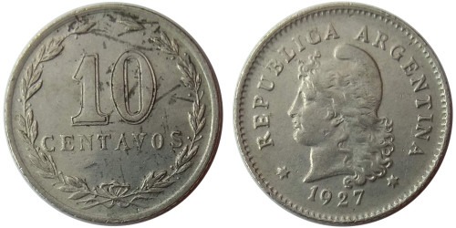 10 сентаво 1927 Аргентина