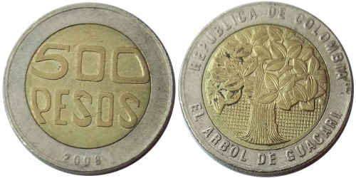 500 песо 2008 Колумбия