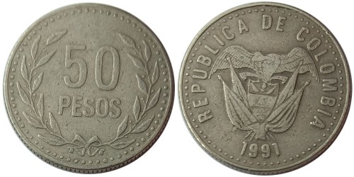 50 песо 1991 Колумбия