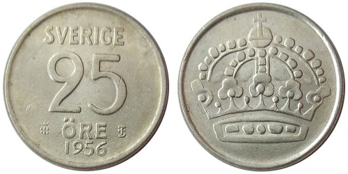 25 эре 1956 Швеция — серебро