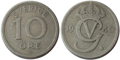 10 эре 1940 Швеция