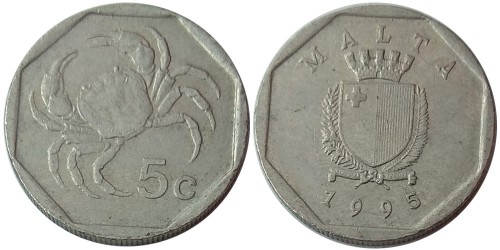 5 центов 1995 Мальта