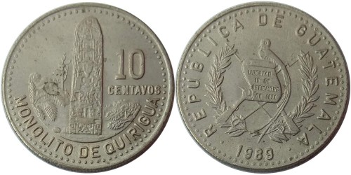 10 сентаво 1989 Гватемала