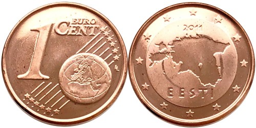 1 евроцент 2011 Эстония UNC