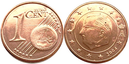 1 евроцент 2004 Бельгия UNC