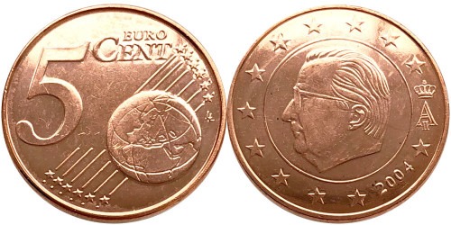 5 евроцентов 2004 Бельгия UNC