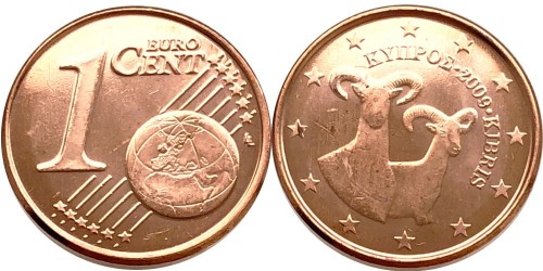 1 евроцент 2009 Кипр UNC