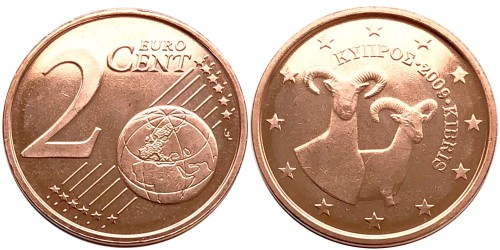 2 евроцента 2009 Кипр UNC