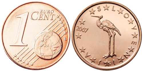 1 евроцент 2007 Словения UNC