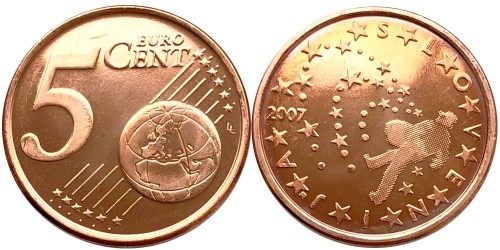 5 евроцентов 2007 Словения UNC