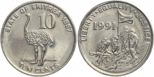 10 центов 1997 Эритрея UNC