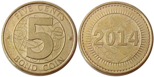 5 центов 2014 Зимбабве UNC