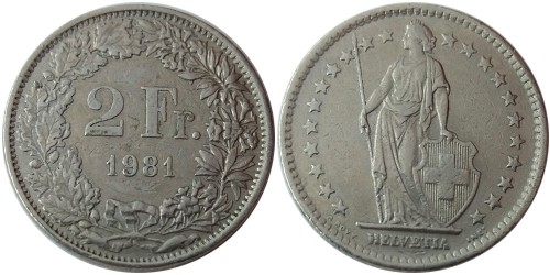 2 франка 1981 Швейцария
