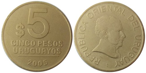 5 песо 2005 Уругвай