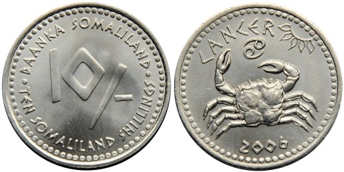 10 шиллингов 2006 Сомалиленд — Знаки зодиака — Рак