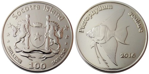 100 шиллингов 2016 остров Сокотра — Скалярия — экзонумическая монета