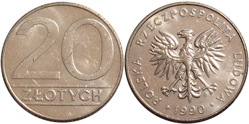 20 злотых 1990 Польша