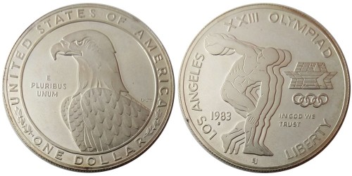 1 доллар 1983 S США — XXIII летние Олимпийские Игры — Дискобол — серебро