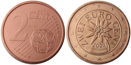 2 евроцента 2002 Австрия UNC
