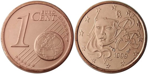 1 евроцент 1999 Франция UNC