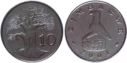 10 центов 2001 Зимбабве UNC
