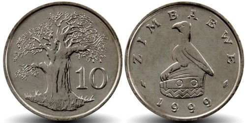 10 центов 1999 Зимбабве UNC