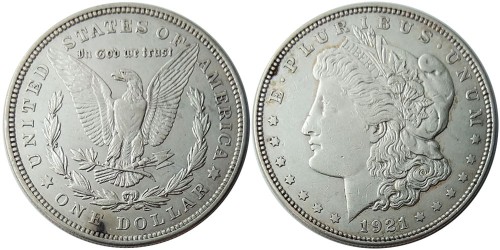 1 доллар 1921 США — Доллар Моргана — серебро