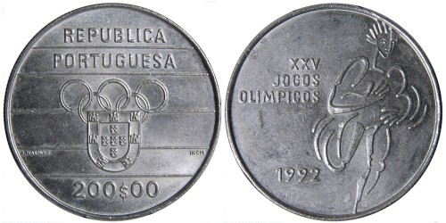 200 эскудо 1992 Португалия — XXV летние Олимпийские Игры, Барселона 1992