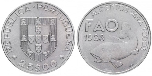 25 эскудо 1983 Португалия — Продовольственная программа — ФАО