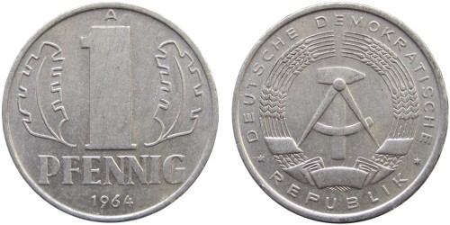 1 пфенниг 1964 «A» ГДР