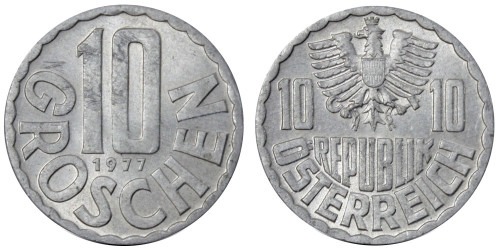 10 грошей 1977 Австрия