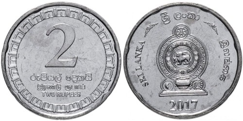2 рупии 2017 Шри — Ланка UNC