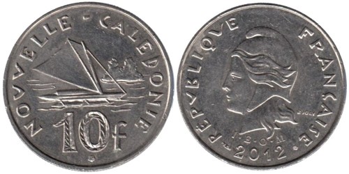10 франков 2012 Новая Каледония