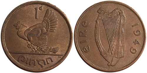 1 пенни 1949 Ирландия