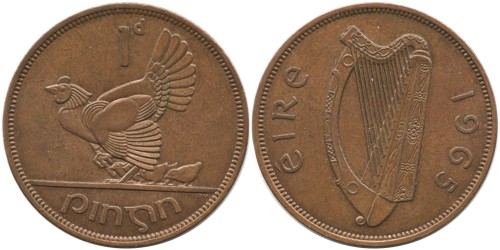 1 пенни 1965 Ирландия